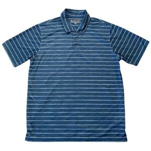 Pebble Beach Men’s Blue Striped Golf Polo Shirt XL Dry Luxe Active Athleisure